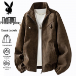 Playboy Meeste Vabaaja Retro K&otilde;rge Kraega PU Nahast Jakk XL kohv