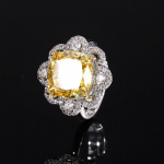 Ehted K&otilde;rge S&uuml;sinikusisaldusega Teemant J&auml;&auml;lille L&otilde;ige Vask Inkrusteeritud Kollane Teemant Komplekt Naissoost Juht 12 * 12 * 8 * 8