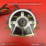 Kiire harjadeta alalisvoolumootor elektrilistele kolmerattalistele: 800&ndash;1500W, 48V/60V/72V, 16-hambaline.