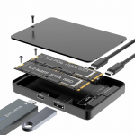 Kahe pessa M2 NVME SSD korpus RGB 10Gbps PCIe NVME dokkimisjaam USB3.2 GEN2 tahkis-M.2 k&otilde;vaketta karbi adapter PC jaoks NVME and NGFF