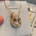 K&otilde;rge versioon V Kuld LOVE Klassikaline V&auml;ike Kook Gipsy Topeltr&otilde;ngas Kaelakee Naiste Paks Galvaanitud 18K Roosa Kuld Kerge Luksus High-end original packaging