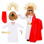Medieval Kids Jesus Costume Adorable Decor Apparel Dress up Reusable Photo Props XL