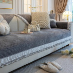 Uus &scaron;enillpitsiga &auml;&auml;rega diivanikate Neli aastaaega Universaalne diivanipadi Prantsuse retro L-kujuline diivanikate Libisemisvastane diivanimatt 70x70cm 1pcs