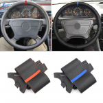 Mercedes Benz C CL ES klassile W202 W140 C140 W210 W124 1994 1995 auto salongi rooli kate perforeeritud nahkkattega black line-White