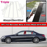 Mercedes Benz S-klassile W222 2014- 6 tk L&auml;ikiv kroom PC materjal BC-piilari postikate ukse liistak akna liistakud Chrome