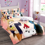Anime Spy X Family Voodipesu Komplekt Kawaii Loid Forger Anya Tekikate Padjap&uuml;&uuml;ridega T&uuml;drukute Poiste Laste Komplekt Tekikate Komplekt EU Single(135*200cm)3pcs