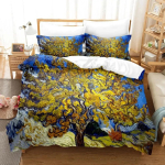 Van Goghi Voodipesukomplekt &Uuml;heinimese T&auml;is Suuruse Kuninga Suuruse Voodikomplekt Padjap&uuml;&uuml;riga T&auml;iskasvanu Laste Magamistoa Tekikoti Komplektid 3D Retro Klassikaline AU King(245*210cm)3pcs