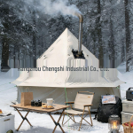 Winter Blaze tuule- ja lumekindel jurtitelk pliidi ja korstnaga Transparent PVC