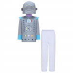 Unisex Laste Robotikost&uuml;&uuml;m Pikkade varrukatega V&auml;rviline Tr&uuml;kitud Top Elastse V&auml;rvliga P&uuml;ksid Armas Roboti Peakate Cosplay Halloweeni Komplekt 3-4 Years hall