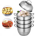 VEVOR 5 Etages Cuit Vapeur de 28mm Etuve Vapeur CuitVapeur Dumpling Steamer CuitVapeur en INOX Rchaud Commercial Stainless S[9898]