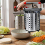 Manual Dumpling Filling Press Easy to Use Multiuse Vegetable Stainless Steel for Home 12.2x17cm