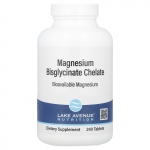 Lake Avenue Nutrition, Magneesiumbisgl&uuml;tsinaadi kelaat, TRAACS&reg;-iga, 200 mg, 240 tabletti (100 mg tableti kohta)
