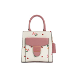Coach Pepper 17 S&uuml;dame kroonlehe tr&uuml;kiga Magnetilise kinnitusega L&otilde;uendi ja nahast Minikott Naiste k&auml;ekott Valge Roosa C7599-IMCAH Basic Set (Bag+Dust Bag)