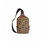 Coach X Disney koost&ouml;&ouml; 13-tolline Mickey tikandiga v&auml;rviplokk nahast ja kangast keskmine &otilde;la-ristkorpuskott Meeste kotid Khaki CM721-B4KM Gift Box Sets (Basic Set+Black Box)