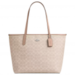 Coach City 33 Klassikaline Monogramm Kl&otilde;psuga Sulgemisega Totes Kott Naiste Totes Kotid Hall Pruun CV976-SVPWH Basic Set (Bag+Dust Bag)