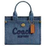 Coach Cargo 20 Kallislogoga Tikitud Denimist T&otilde;mblukuga Ostukott Crossbody &Otilde;lakott V&auml;ike Naiste kott Indigo CZ100-B4IN Basic Set (Bag+Dust Bag)