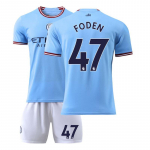 2022-23 Man City kodus&auml;rk #17 De Bruyne #9 Haaland #47 Foden #7 Sterling Jalgpallis&auml;rgid XXL