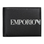 Emporio Armani Lihtne Logo Vabaaja Kaasaskantav Nahast Rahakott Meeste rahakott Must EM003591-AF19355-UC001 Black,12.5cm*9.5cm*2.5cm