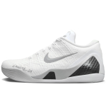 Nike Kobe 9 Cushioning Slip Resistant Abrasion Resistant Low top Basketball Shoes Unisex Gray White FZ7334-100(Team501-) 38.5 white