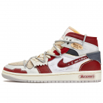 Jordan Air Jordan 1 ADCDAVINCI Kohandatud, Exploration Plan Keskmise s&auml;&auml;rega Vintage Korvpallijalatsid Naiste Punane Valge DQ3726-100(TeamM-) 36.5
