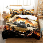 World Of Tanks Voodipesukomplekt &Uuml;he- v&otilde;i Kahekohaline T&auml;iskasvanu Laste Magamistuba Anime Voodikomplekt Tekikott 70x133cm 2pcs beige