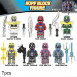 7 tk/komplekt Power Rangers ehitusklotsid Minikujud M&auml;nguasjad Kokkupandavad kujud M&auml;nguasjad Lastekingitused Kodukaunistus