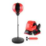 Laste seisuv boxing set, kaasaskantav reguleeritav poksikott poksikinnaste ja t&auml;idetava alusega kodudesse, spordisaali ja kontorisse small red
