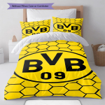 Julge BVB logo Muster Voodipesu Tekikomplekt Tekikate Padjap&uuml;&uuml;r Kodu Kaunistus S&uuml;nnip&auml;evakingitus (1 * tekikott + 2 * padjap&uuml;&uuml;ri, ilma s&uuml;damikuta) 135x200cm