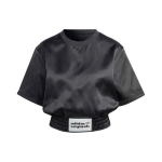 adidas Originals Naiste Satiinist L&uuml;hikeste Varrukatega L&uuml;hike T-s&auml;rk Must IC8540 XXS