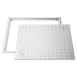 Kaevuluuk raamiga, 600 x 600mm ruudukujuline septikupaagi kaas alusega, Tugev libisemisvastane s&uuml;sinikterasest &auml;ravoolukanali kontrollkaane kate