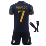 Real Madrid Ronaldo Laste Jalgpalli S&auml;rgi Komplekt 130-140 cm Must Spordir&otilde;ivad Hingav Kiiresti Kuivav Pol&uuml;ester 100-110 CM must