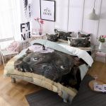 Koera tekikottide komplekt 3D looma teema Pol&uuml;ester voodipesu komplekt Queen King suurus Armas Mopsi koeraga tr&uuml;kitud kate lastele teismelistele poistele Voodikate 135x200cm