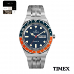 TIMEX Q Timex Sinine Oranž Kvartsikell Roostevaba Teras Jaapan Autentne