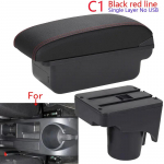 Volkswagen Golf 6 k&auml;etoe karp VW Golf 6 Golf 5 Mk6 MK5 Jetta 5 jaoks Auto k&auml;etugi VW Sagitar jaoks Hoiukarp Salongi detailid C1 Black red NO USB