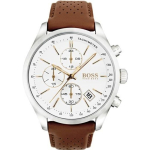 Meeste kell - Hugo BOSS - 1513475 - Pruun nahk - Roostevaba teras - Veekindel white
