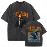 Vintage pestud J Cole THE FALL OFF Maailmatuuri Graafiline T-s&auml;rk Unisex Punk Hip Hop Gooti L&uuml;hikeste Varrukatega T-s&auml;rk Yk Streetwear S mitmev&auml;rviline