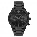 Emporio Armani AR11242 meeste k&auml;ekell must rihm must sihverplaat 43mm + karp