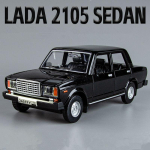 1/24 LADA 2105 SEDAN Sulamist Auto Mudel Valatud Metallist Klassikaline S&otilde;iduk Auto Mudel Simulatsioonheli ja Valgusega Kogumine Laste M&auml;nguasi Kingitus must