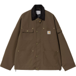 Carhartt WIP FW24 Clapton Jakk Ruudukujuline Silt Peidetud Kahesuunaline T&otilde;mblukk Pikkade Varrukatega Jakk Unisex Jakk Pruun I034424-2ND-XX XL black