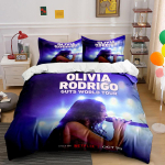 Olivia Rodrigo maailmatuuri voodipesu Voodipesu Tekikoti komplekt Tekikott Padjap&uuml;&uuml;rid (1* Tekikott 2* Padjap&uuml;&uuml;ri, without tekikate) 135x200cm blue
