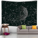T&auml;htkuju Seinakate T&auml;hekaardi Kunst Kuu Ja T&auml;htkujude Disain Kosmosekaunistus Magamistuppa Ja Kabinetti 150X200CM black