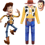 (12-13 aastat) Lastepoiste m&auml;nguasjalugu Woody Halloweeni j&otilde;ulud Cosplay kost&uuml;&uuml;m Peen kombinesoon Kauboi m&uuml;ts Mask R&otilde;ivakomplekt 4-5 Years yellow