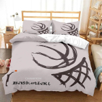 Lahe Korvpall 3D Prinditud Tekikate Laste Toa Voodipesu Komplekt Tekikate Padjap&uuml;&uuml;r Kolmeosaline Komplekt Tekikate 135x200cm black