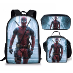 Deadpool 3-osaline &otilde;pilase seljakotikomplekt Armas pliiatsitops Kaasaskantav Vabaaja Uus Deadpooli kottikomplekt 3pcs