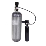 1 tk laadimisega sukeldumissilindri tarvikud HPA ventiil t&auml;itejaama adapter 6000Psi/400Bar 50cm voolikuga Kahe manomeetriga 1 gray