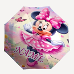 Personaalne nimi Minnie prindiga vihmavari - Automaatne avamine/sulgemine, Kaheksanurkne vastupidav raam, Automaatselt kokkupandav vihmavari Three-fold umbrella pink