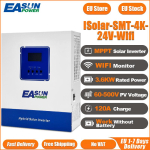 Easun Power 2000w 4000w 6200w 12v 24v 48v MPPT H&uuml;briid V&otilde;rgust Eraldatud Puhas Siinuslaine 100A 120A 230v 50/60hz P&auml;ikeseinverter Laadija WIFI