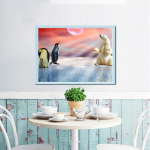 Teemanttikandid pingviin j&auml;&auml;karu ristpistes t&auml;is&uuml;mmargune 5D DIY teemantmaal 20X30CM