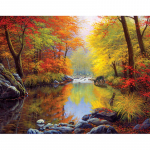 5D isetegemise teemantmaal  S&uuml;gis  Teemanttikandiga ristpistes kivikivi 20X30CM