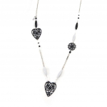 NOA [J4247] - Sautoir Cr&eacute;ateur 'Love' gris noir hall